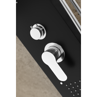Merin || Black zuhanypanel, rozsdamentes acél